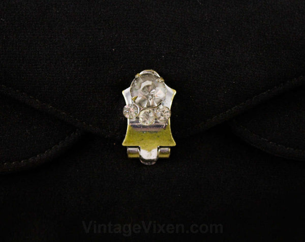 1950s Black Satin Purse - Elegant Evening Bag with Metal Tassels - 50s –  Vintage Vixen Clothing