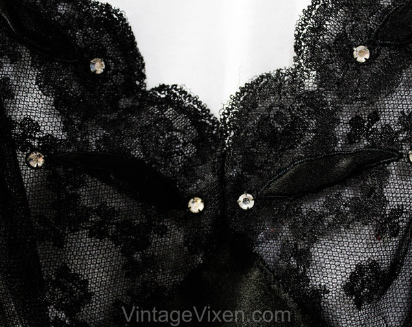 Vintage 70s Sheer Black Lace Vassarette Bra, Lingerie 34C– Papillon Vintage  Shop