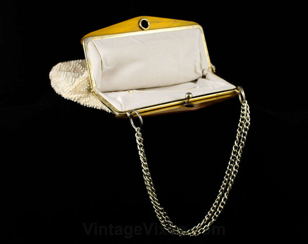 Beaded Vintage Handbag, Candy Dot Purse, scenic Colorful Market Bag