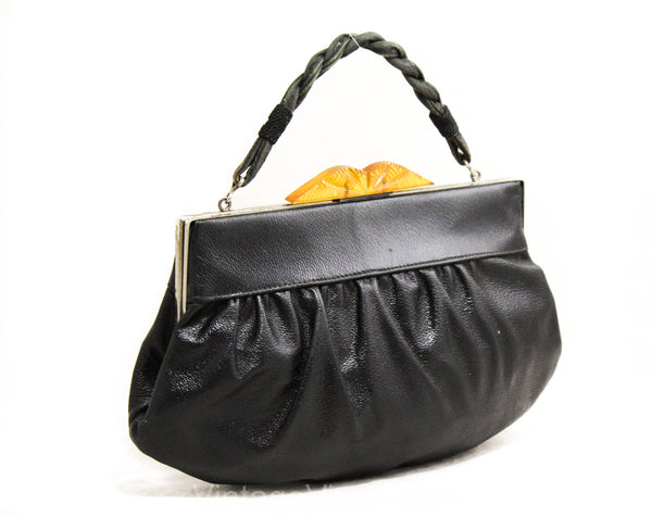 1930s Black Box Bag - Deco Velvet 30s Handbag - Brass Hardware - Mirro –  Vintage Vixen Clothing