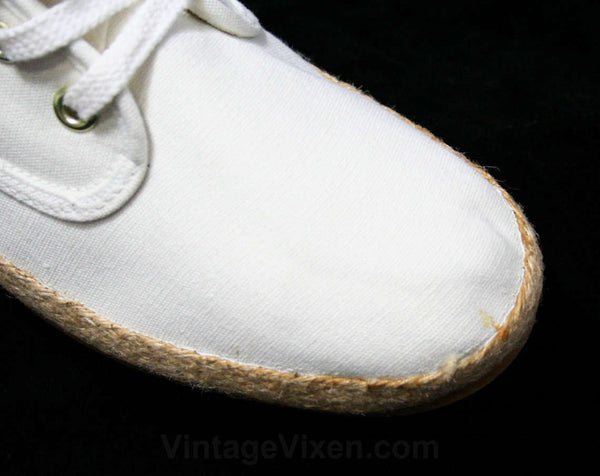 Vintage White Keds Espadrille Shoes Sneakers Grasshoppers Deadstock outlet Box