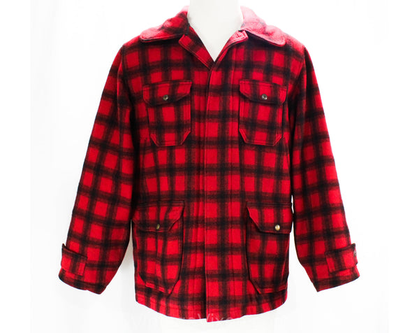 Men's Large Red Buffalo Plaid Jacket - 1950s Long Sleeve Lumberjack Wi –  Vintage Vixen Clothing