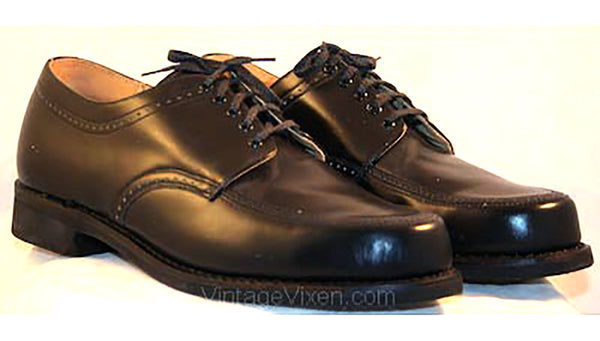 Men's Size 12 Shoes - Black 1960s Mens Oxford Dress Shoes - Marked 12D – Vintage  Vixen Clothing