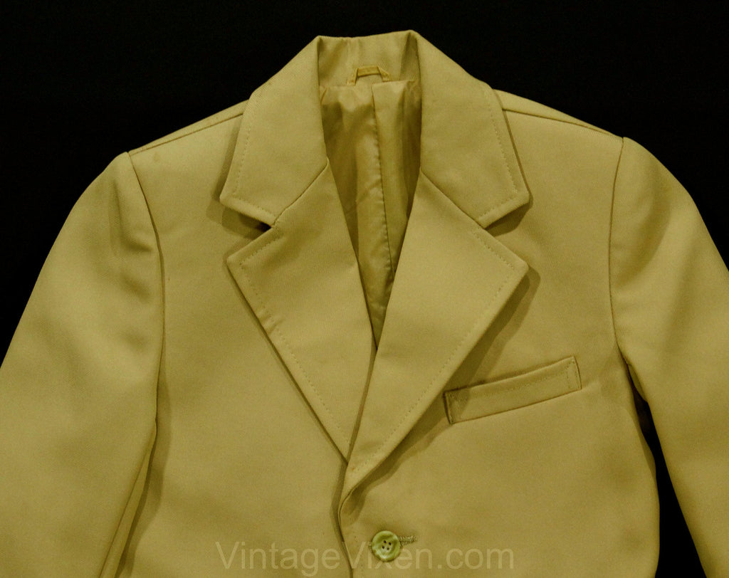 Boy's Size 6 Khaki Blazer - 1970s Boys Suit Jacket Sport Coat