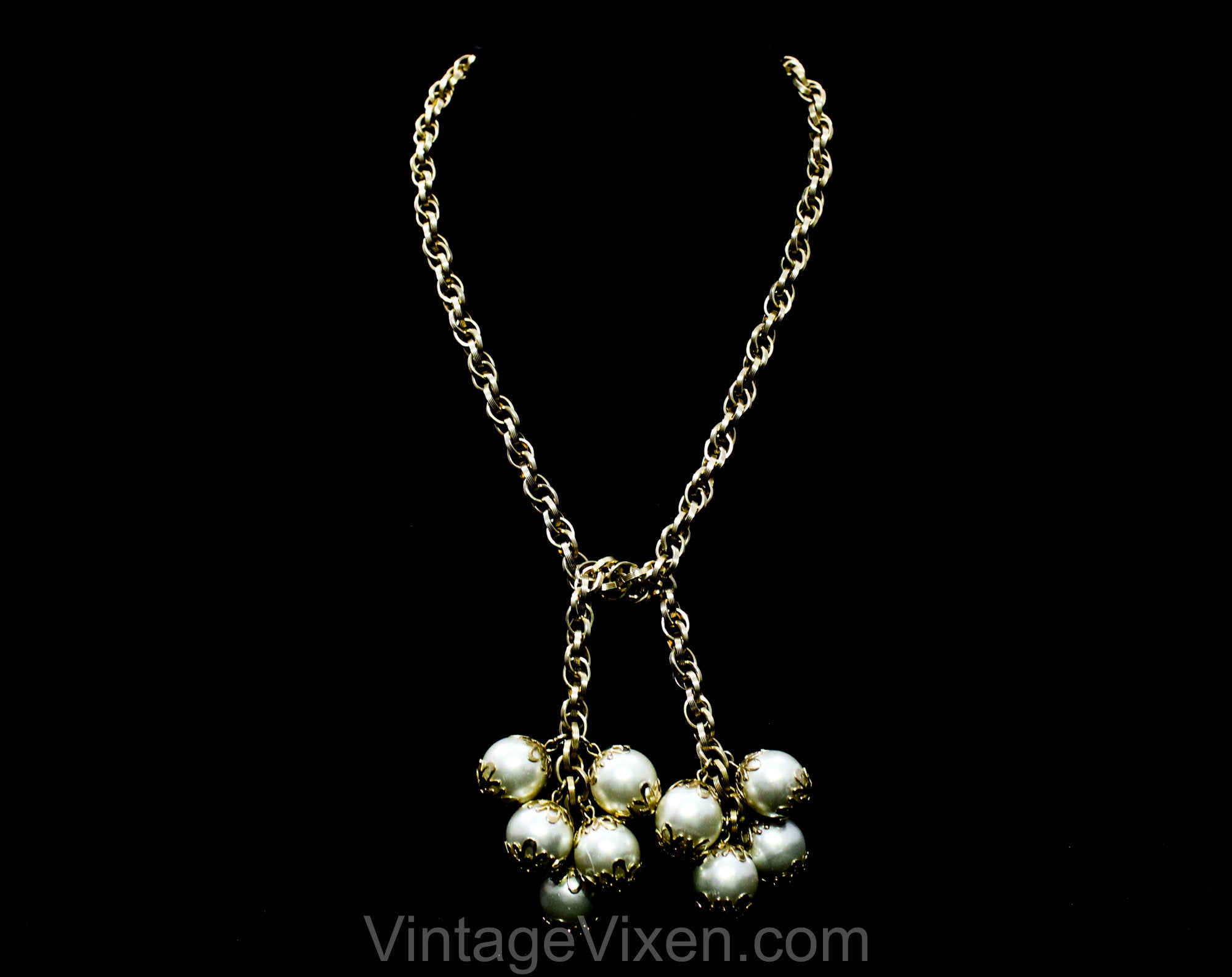 Long Pearl Bauble Detail Necklace
