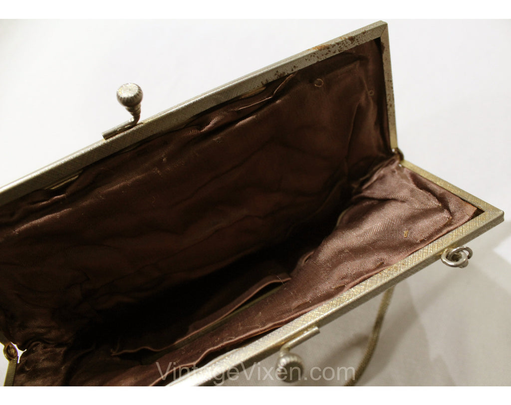 1930s Evening Bag - Four Pointed Stars - Gold Copper & Black