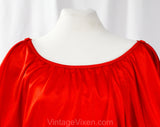 Size 8 Red Disco Dress - Sexy 1970s 80s Jersey Knit Goddess Cocktail - 70s Blouson Flirty Sleeveless Evening Glamor - Medium Size - Bust 36