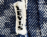 Men's Big E Levi's Jeans - Medium Large 1960s 70s Striped Cotton Pants - Denim Blue Red Tan White Southwest Summer - Waist 35.5 Inseam 30.75