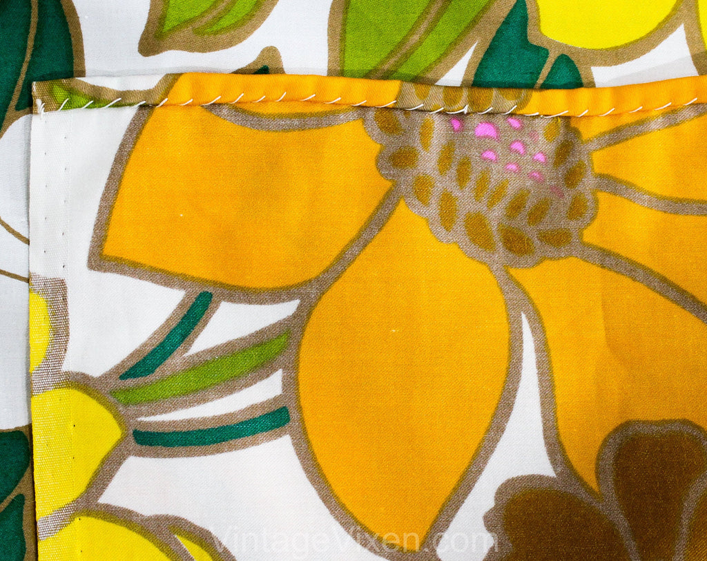 Vintage 1960s Yellow Swiss Dot Floral Fabric - {michellepatterns.com}