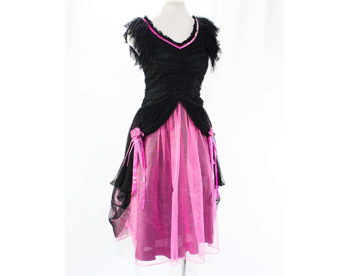 Size 10 30s Party Dress - Authentic 1930s Black Fishnet & Shocking Pin –  Vintage Vixen Clothing