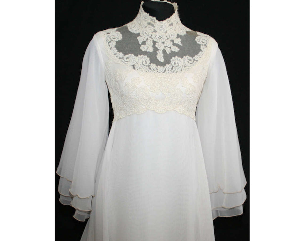 Elegant Vintage 70s 80s Split Leg Satin Wedding Dress Reception with Short  Sleeves #E8944 