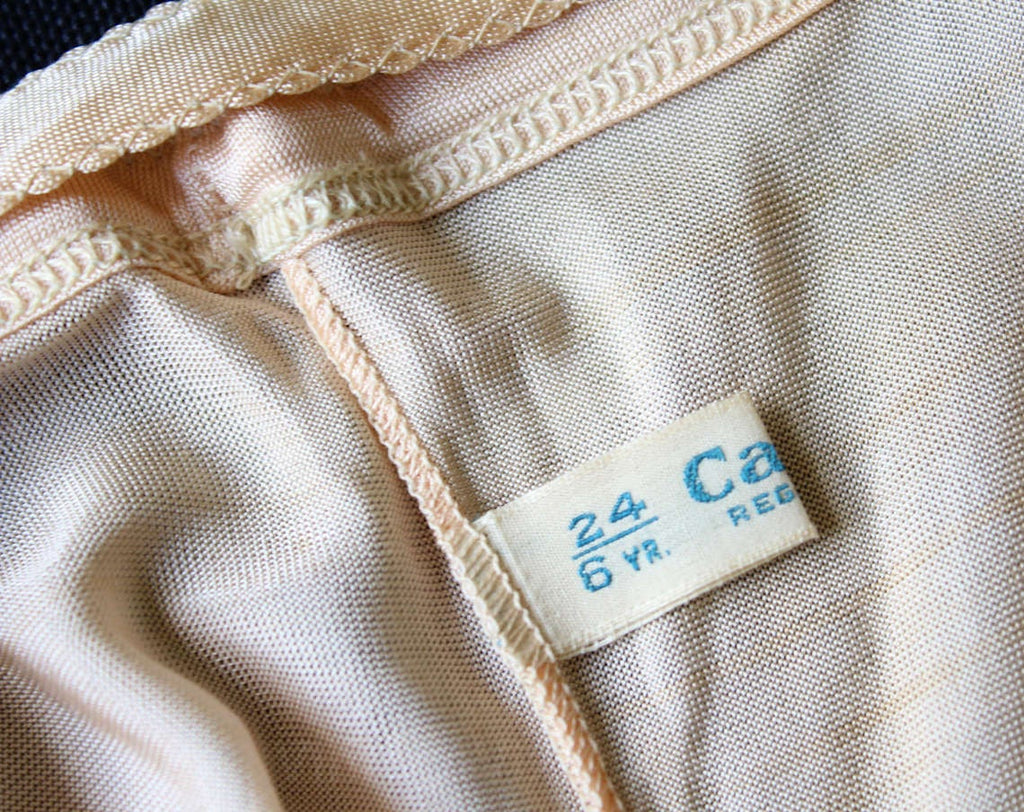 1920s Girl's Underwear - Authentic 20s Peach Jersey Step-In