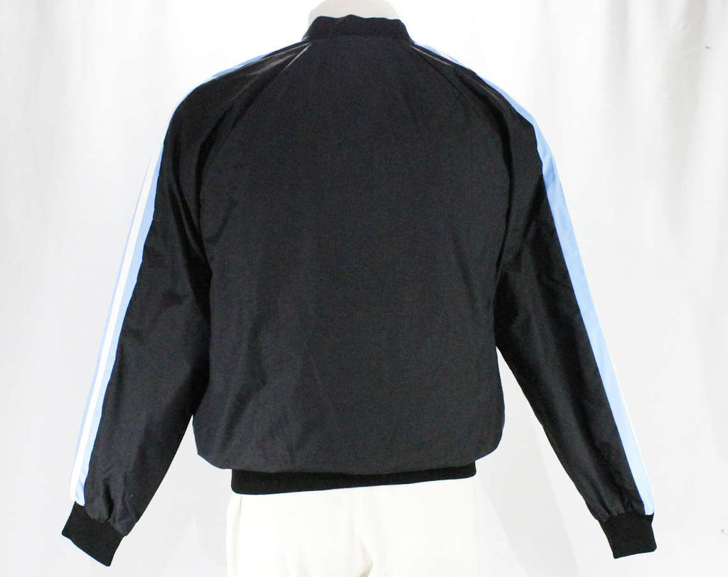 Men's Medium Racing Jacket - Black Sporting Nylon Windbreaker with