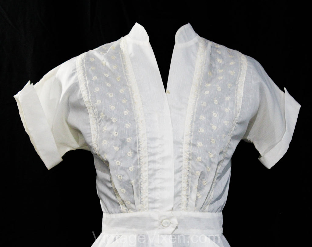 Size 4 Nurse Uniform Dress - Small 1950s 60s White Diner Style