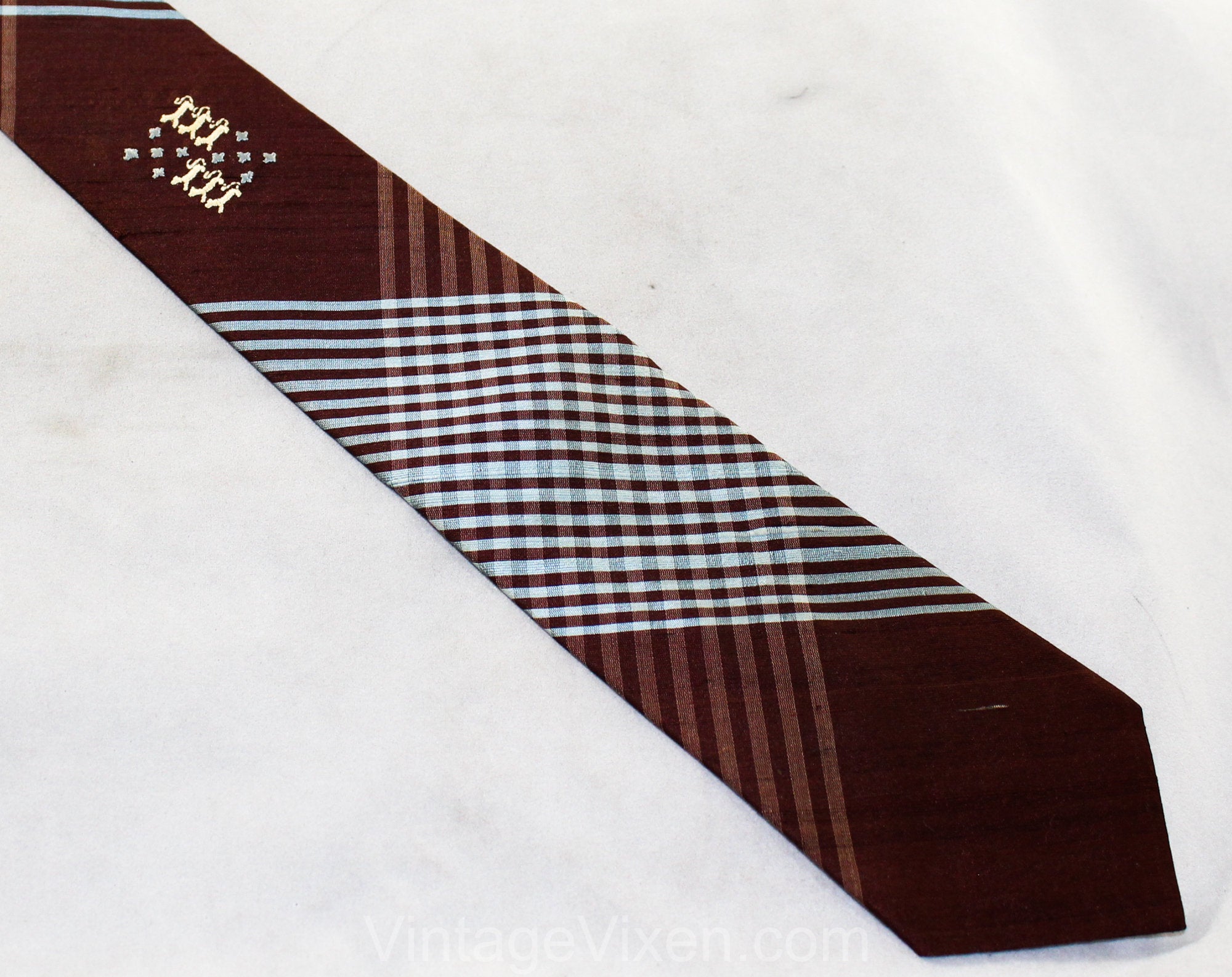 Luxury Damier Quilted Plaid Silk European Style Necktie For Men In