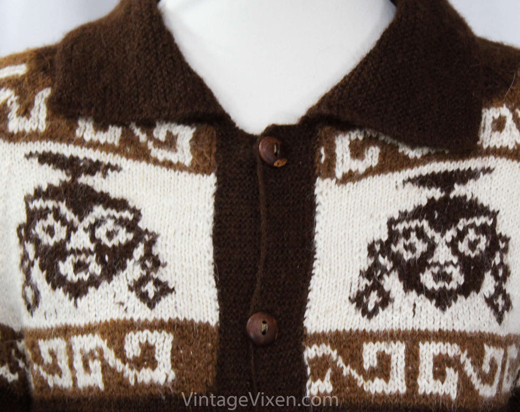 Size 6 Alpaca Cardigan - Chocolate Brown Luxury Knit Made in