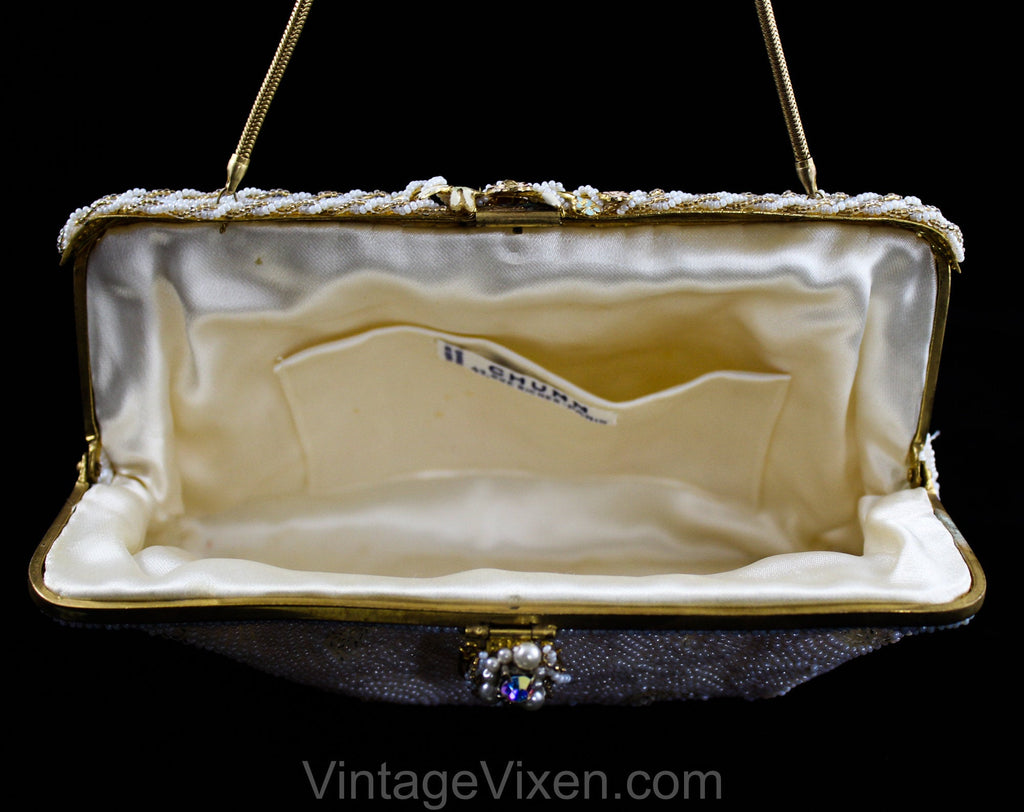Vintage Pearl Beaded Evening Bag Handbag