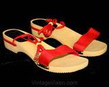 Made In Italy 1960s Red Sandals - Size 8 - Summer - Euro - New In Box 40012-1