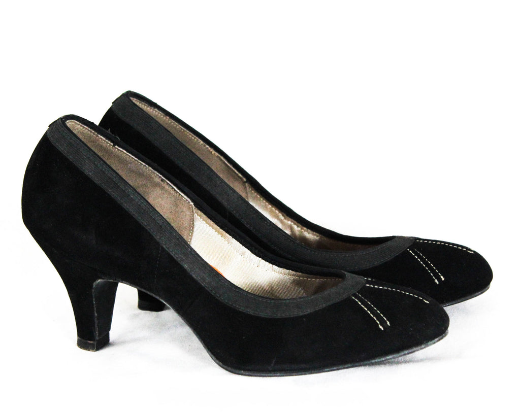 2 Baia Vista - black suede round-toe heels on Designer Wardrobe