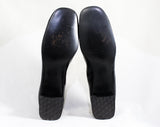 Size 8.5 Shoes - Black Leather 1960s Pumps with Storybook Lace-Up - Classic 50s 60s Fairytale Heels - NOS Deadstock - Size 8 1/2 AA Narrow