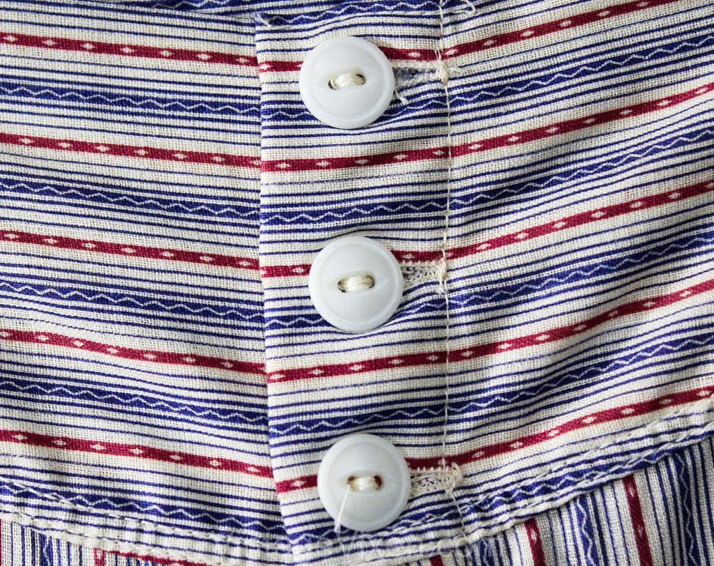1930s Boys Boxer Shorts - Blue & Maroon Stripe Authentic 30s NOS
