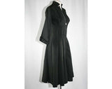 Size 6 Black Dress - 1950s Taffeta Wasp-Waisted Dress - 40s 50s New Look - Fit & Flare - Glamorous - Bust 35 -Waist 26 - 38991