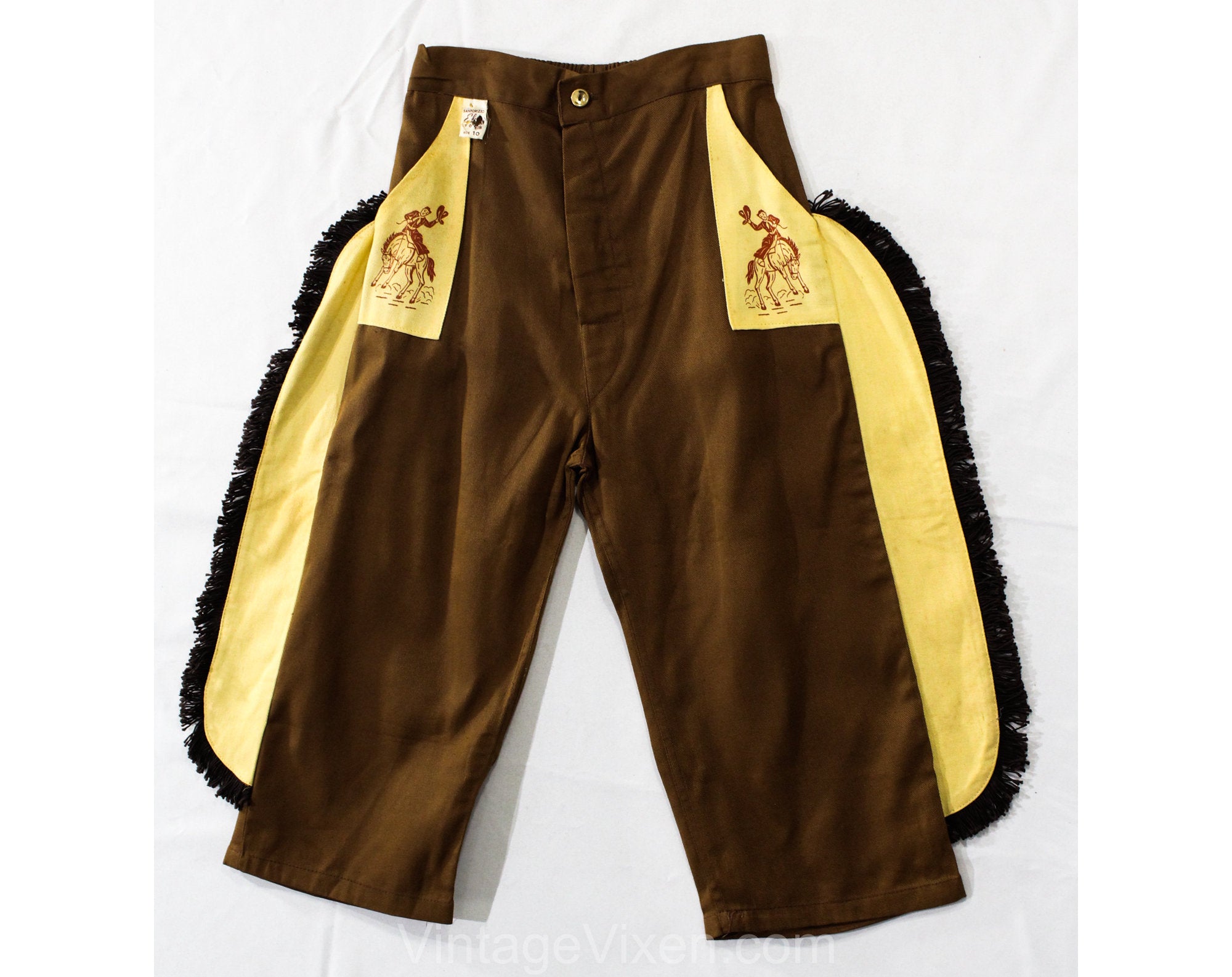 Child Size 10 1940s Cowboy Pants - Boys 40s 50s Western Trousers