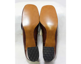 Size 6 1960s Rust Brown Shoes - Never Worn - Faux Textured Leather Pumps - Hipster 60s Mod Style - 1960's Deadstock with Box - 6B - 45937-1