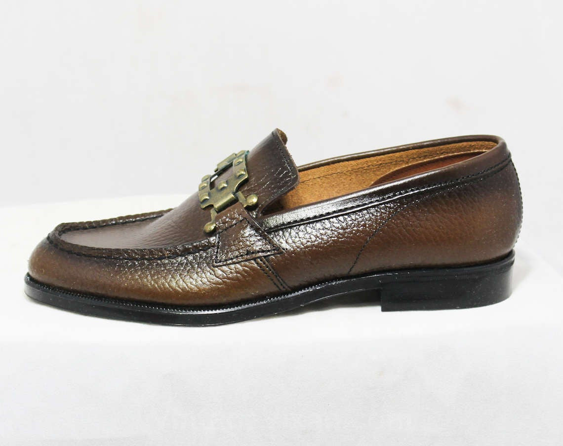 Men's Size 5 1/2 Shoes - 1950s Brown Leather Mens Loafers with Classic –  Vintage Vixen Clothing