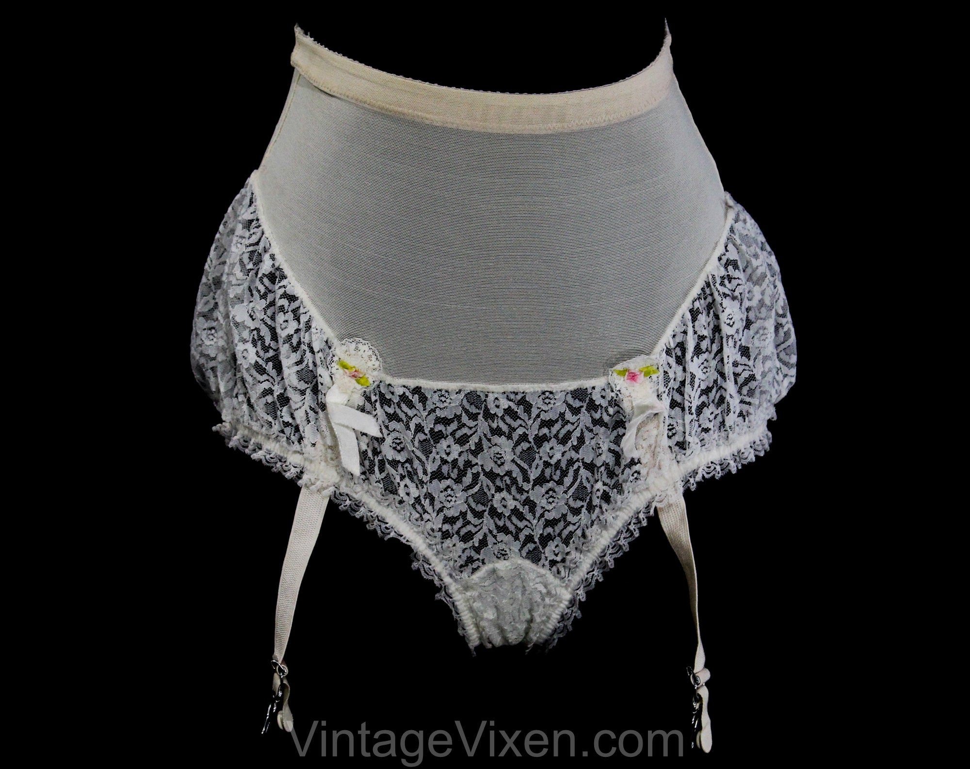 Vintage Gossard Swing-sette Firm Control Panty Girdle Brief With Garters  White Small 2526 -  Finland