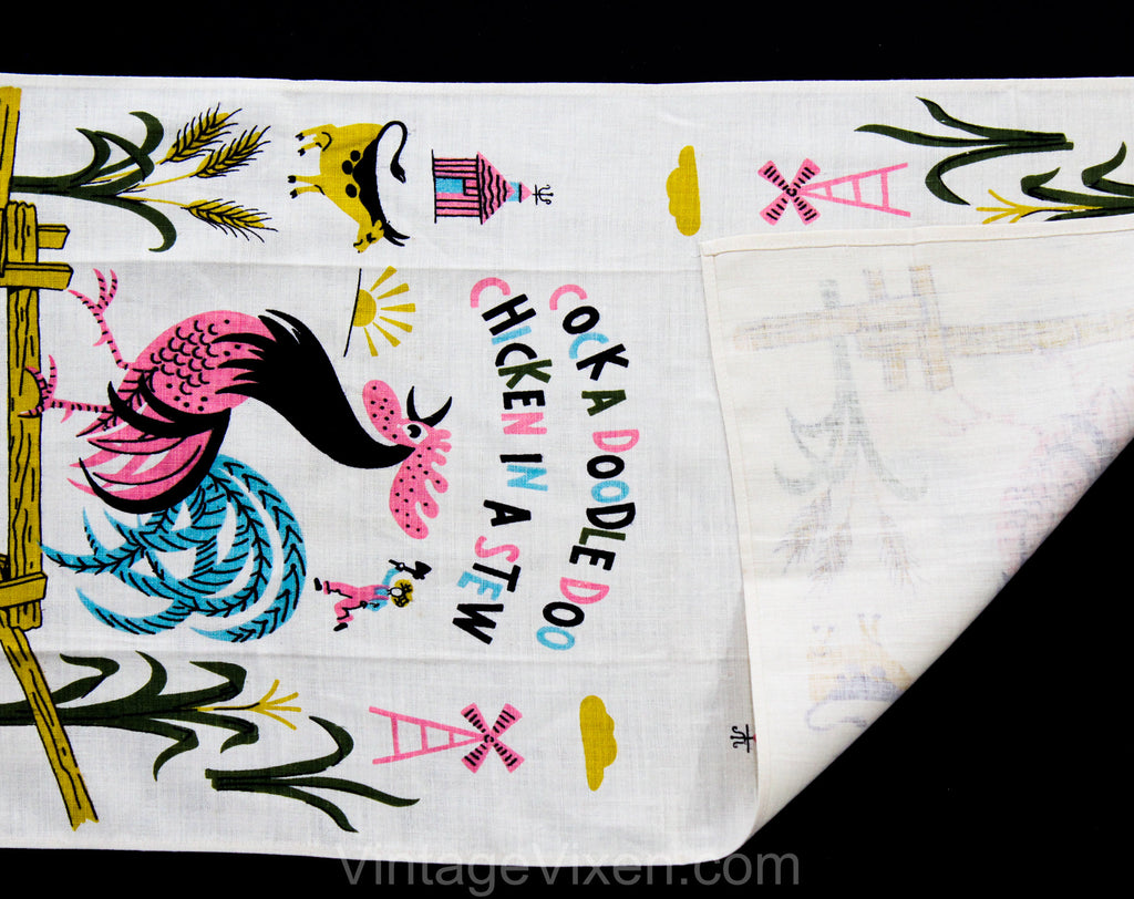  CaTaKu Farm Rooster Vintage Kitchen Dish Cloths, 6