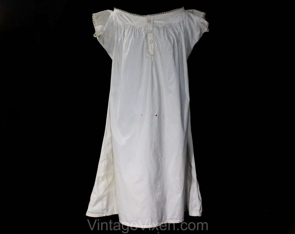 Size 12 Antique Nightgown - Charming Victorian Edwardian 1890s 1900s W –  Vintage Vixen Clothing