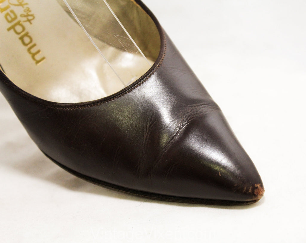 dark brown Slingback heels, cocoa