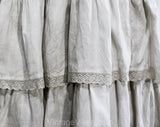 Size 4 Edwardian Dress - 1900s Turn of Century White Cotton Afternoon Gown - Pigeon Breasted & Full Skirt - Fine Tucks and Lace - Waist 25