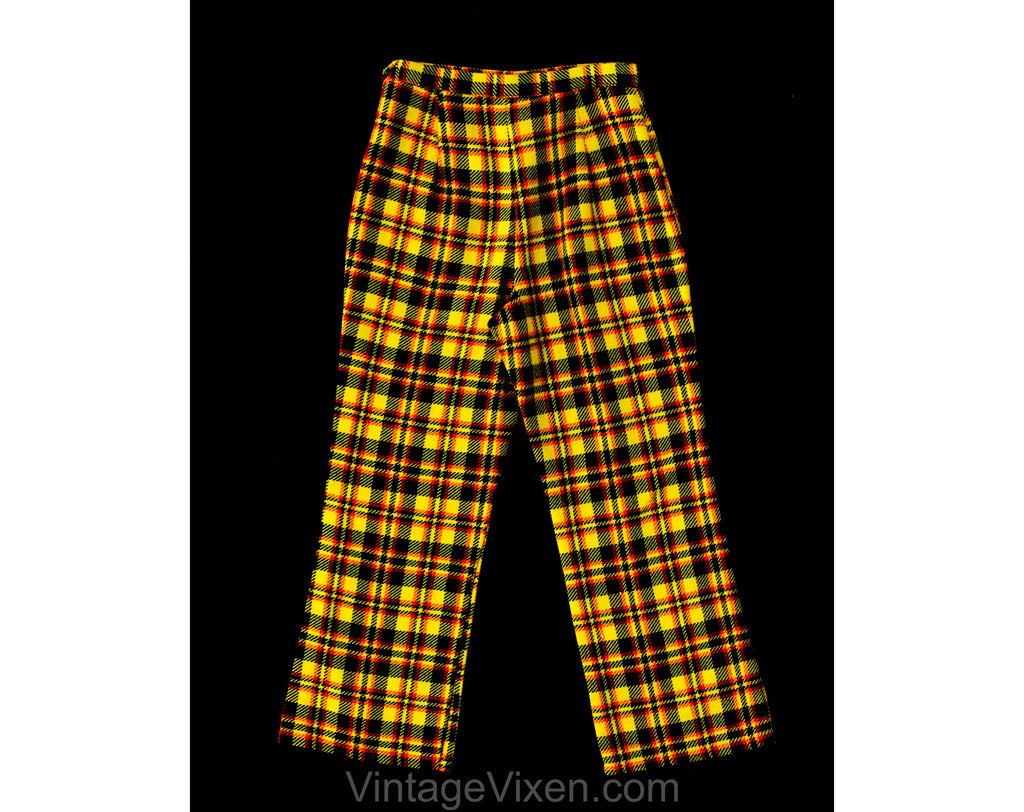 Red and yellow plaid on sale pants