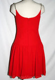 Size 4 Red Crepe Cocktail Dress with Rhinestone Straps - 1920s Look - Flapper Style - Designer Victor Costa - 1980s Design - Bust 34 - 33581