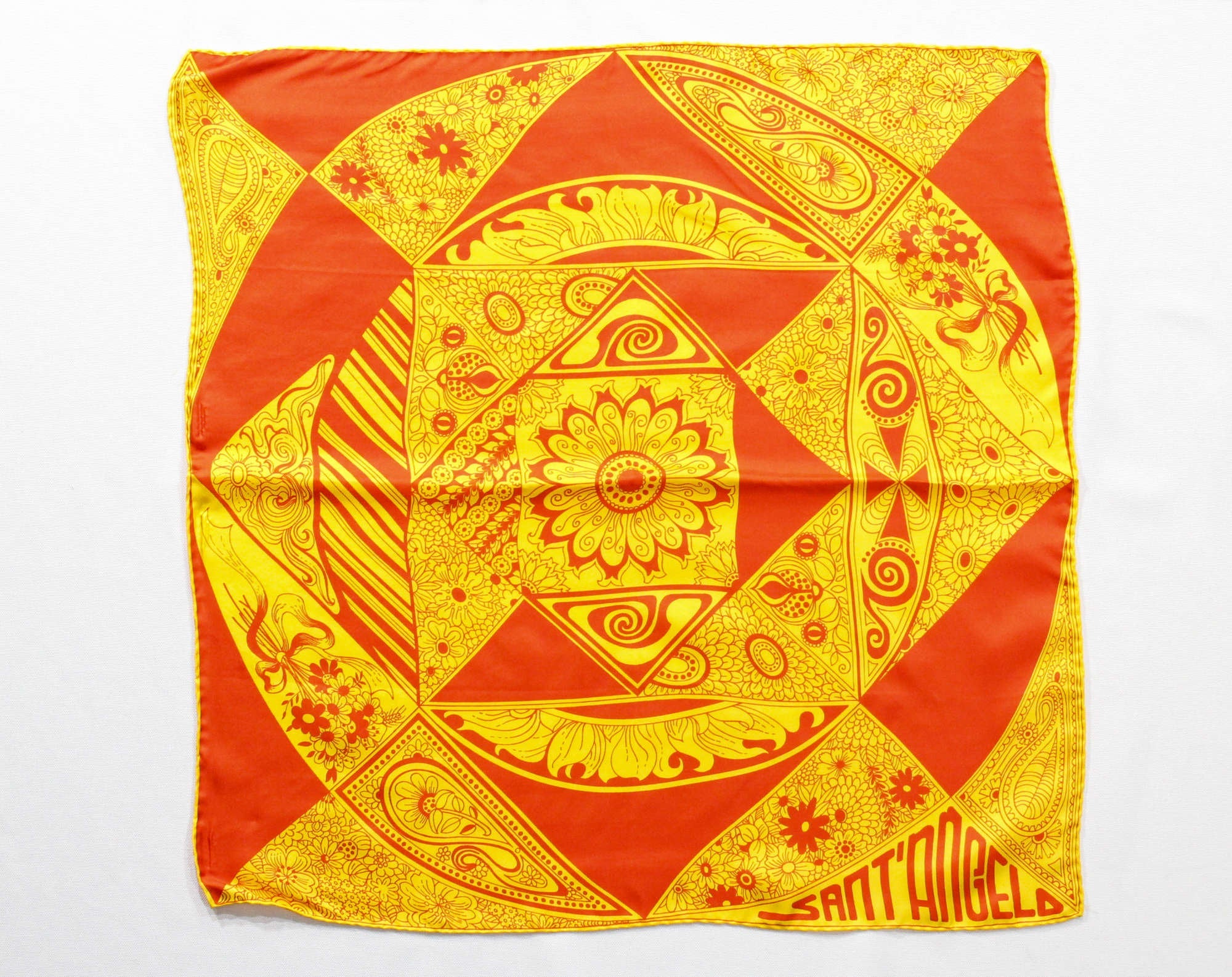 Il Mondo Di Angelo Silk Bandanna Neck Scarf / Vintage Designer 