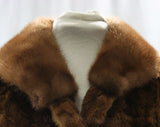 Size 12 Mink Jacket - Gorgeous 1960s Fur Jacket - Sheared Brown Authentic Fur - 60s Mink Collar - Bust 39 - Large Size - Winter - 42141